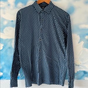 Hugo Boss slim- fit shirt with straight hem and narrow collar